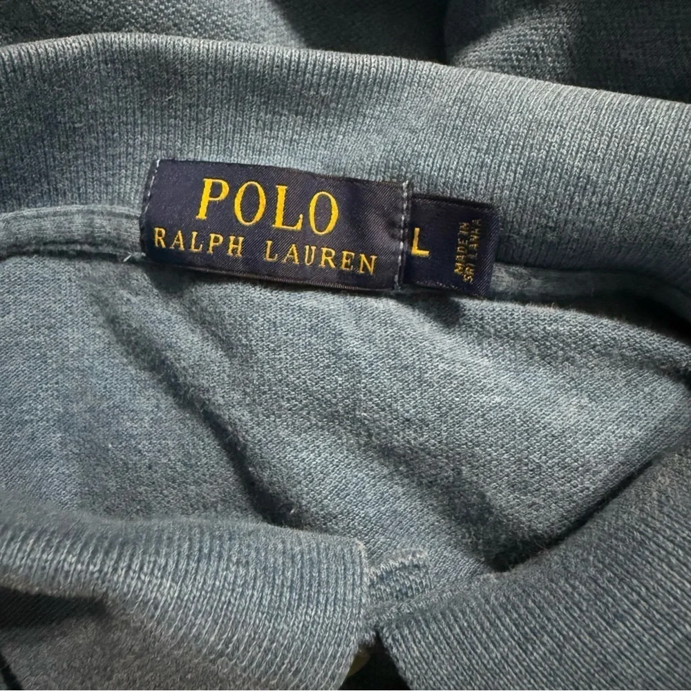 Polo Ralph Lauren Blue Orange Pony Cotton Long Sleeve Polo Shirt